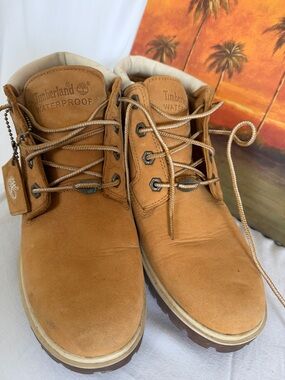 Timberland Wheat Tan Lace-Up Waterproof Work Boots